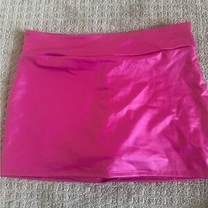 Faux Leather Pink Women's Skirt
